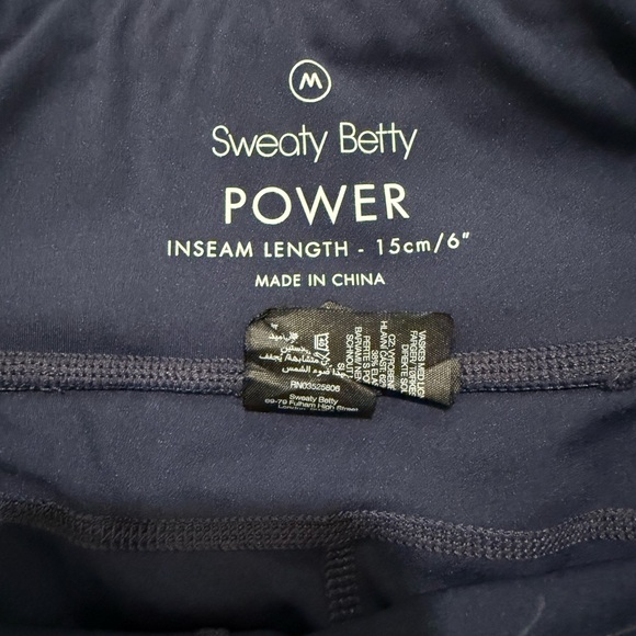 Sweaty Betty Power Shorts Navy Blue Women’s Size M 6” Inseam Compression - Picture 2 of 3